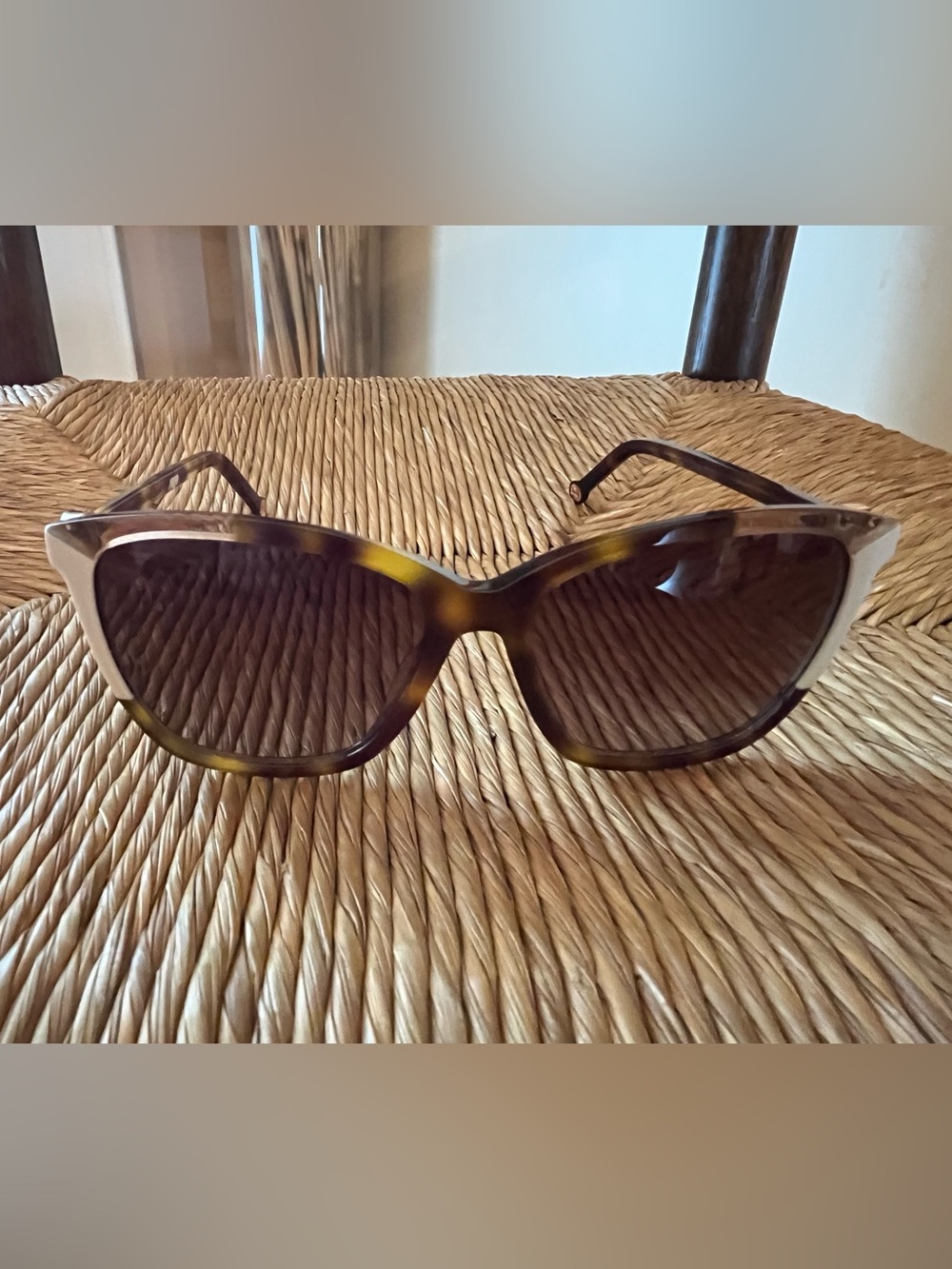 Carolina Herrera Havana Tortoise Ivory Trim Sunglasses CH 0052/S